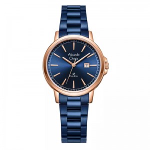Alexandre Christie AC 1014 Rosegold Blue Steel Lady LDBURBU